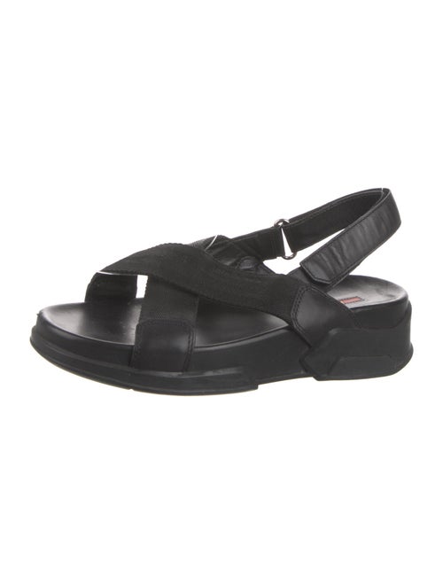 Prada Sport Leather Slingback Sandals