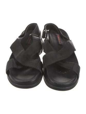 Prada Sport Leather Slingback Sandals