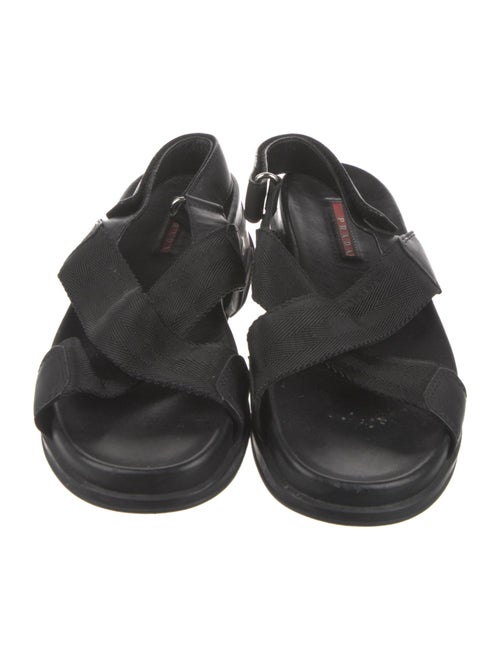 Prada Sport Leather Slingback Sandals