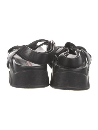 Prada Sport Leather Slingback Sandals