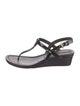 Prada Sport Patent Leather T-Strap Sandals