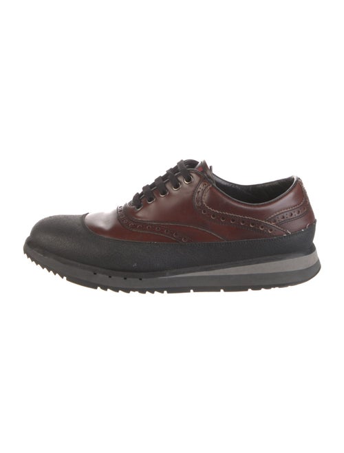 Prada Sport Leather Lasercut Accents Boat Shoes