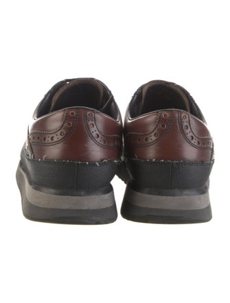 Prada Sport Leather Lasercut Accents Boat Shoes