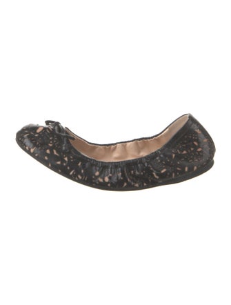 Prada Sport Patent Leather Animal Print Ballet Flats