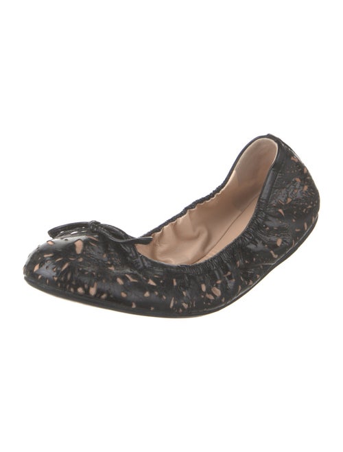 Prada Sport Patent Leather Animal Print Ballet Flats