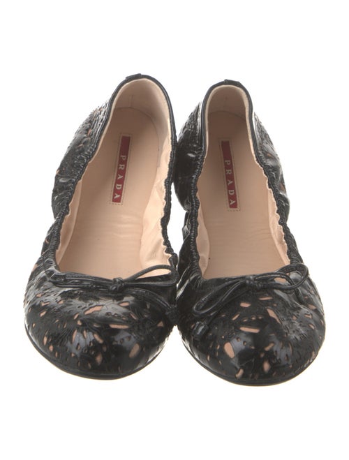 Prada Sport Patent Leather Animal Print Ballet Flats