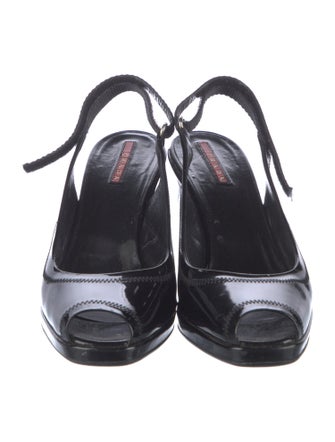 Prada Sport Patent Leather Slingback Pumps