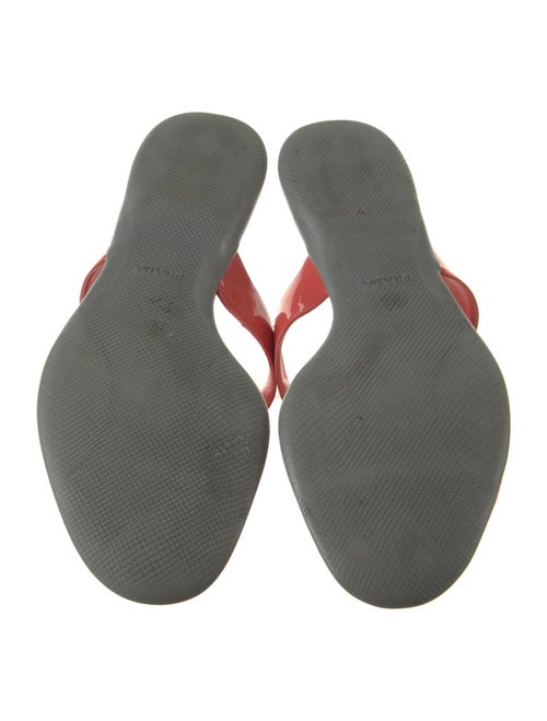 Prada Sport Patent Leather Chain-Link Accents Flip Flops
