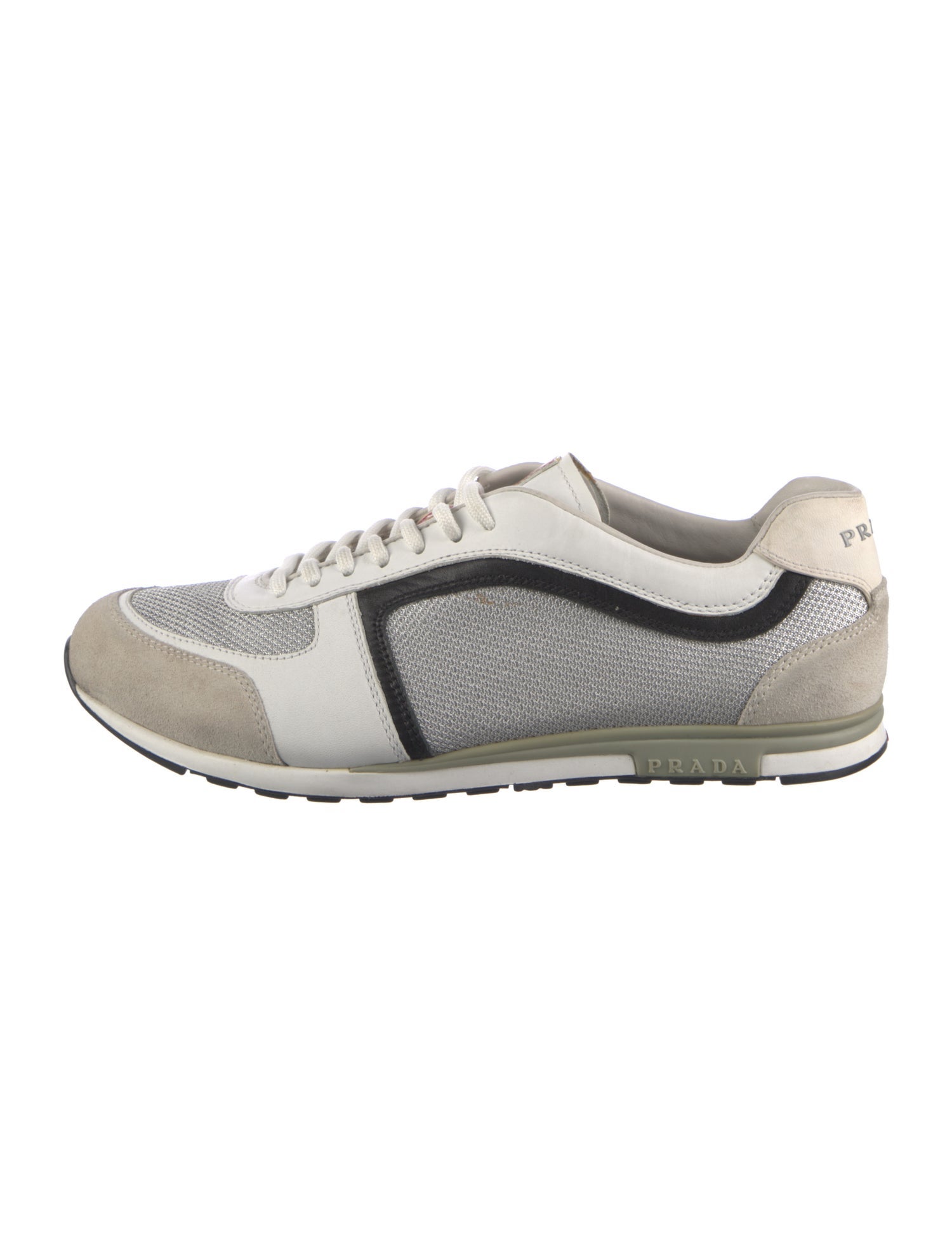Prada Sport Leather Colorblock Pattern Sneakers