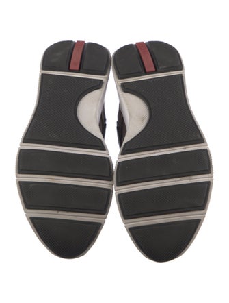 Prada Sport Nylon Leather Trim Embellishment Athletic Sneakers