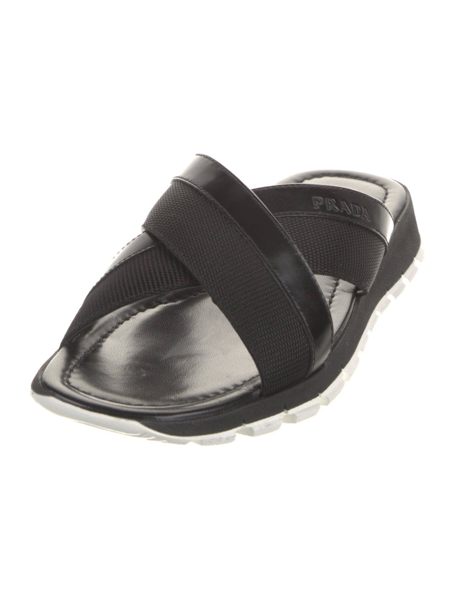 Prada Sport Leather Slingback Sandals
