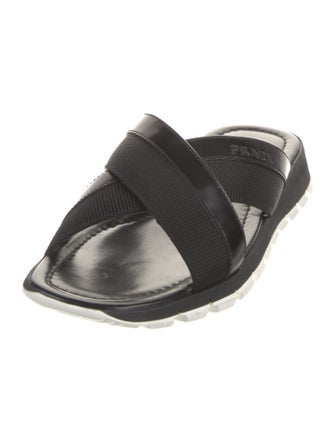 Prada Sport Leather Slingback Sandals