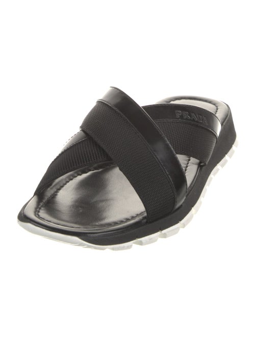 Prada Sport Leather Slingback Sandals
