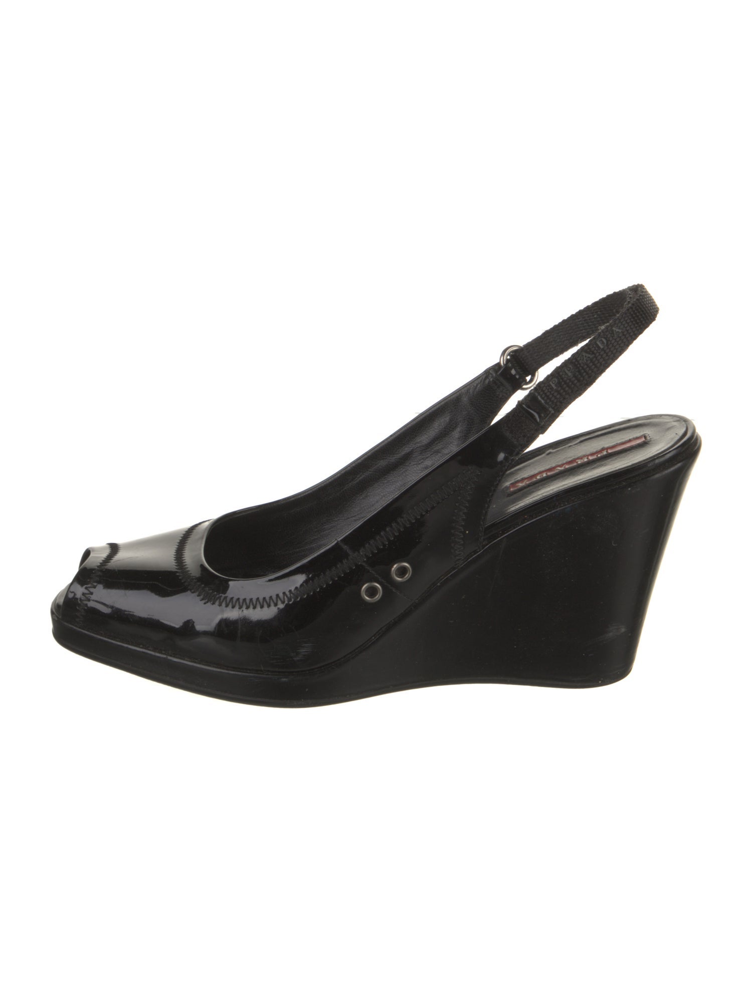 Prada Sport Patent Leather Slingback Sandals