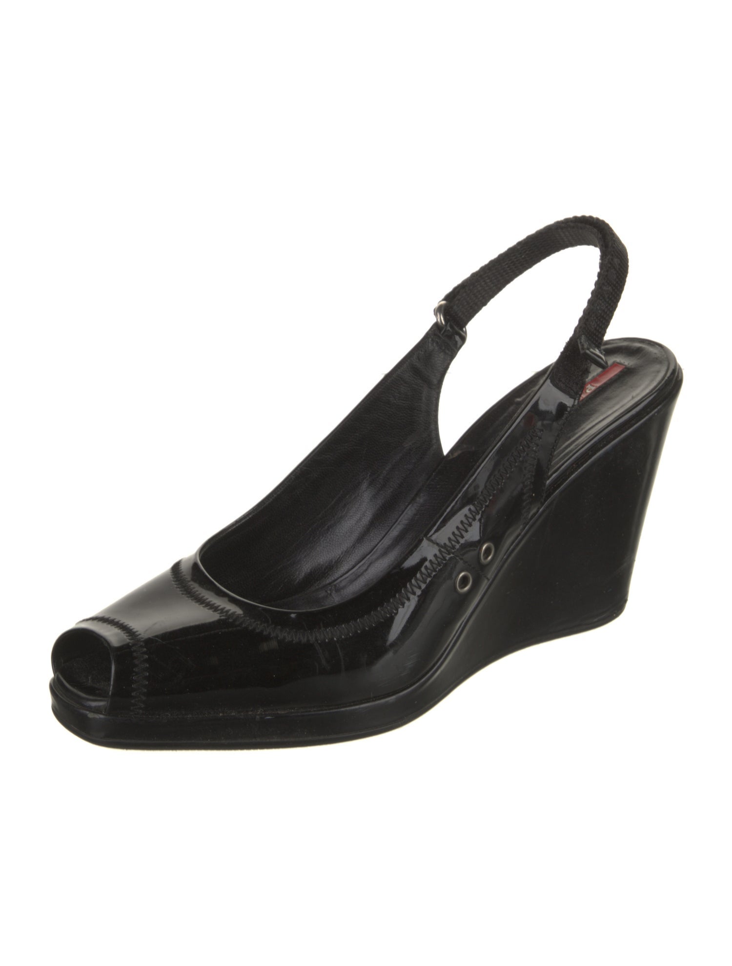 Prada Sport Patent Leather Slingback Sandals