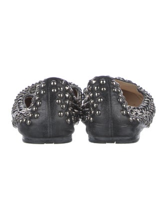 Prada Sport Leather Crystal Embellishments Loafers
