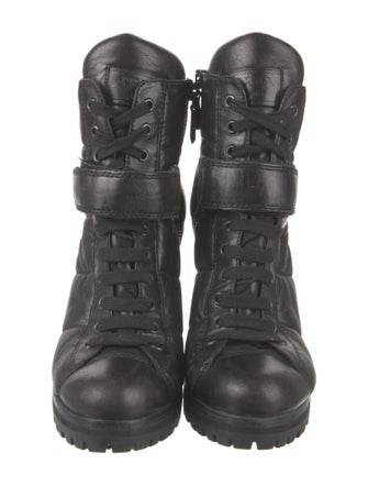 Prada Sport Leather Combat Boots