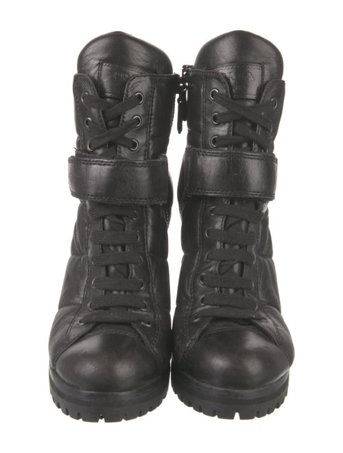 Prada Sport Leather Combat Boots
