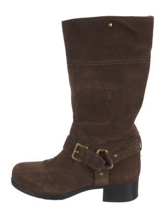 Prada Sport Suede Moto Boots