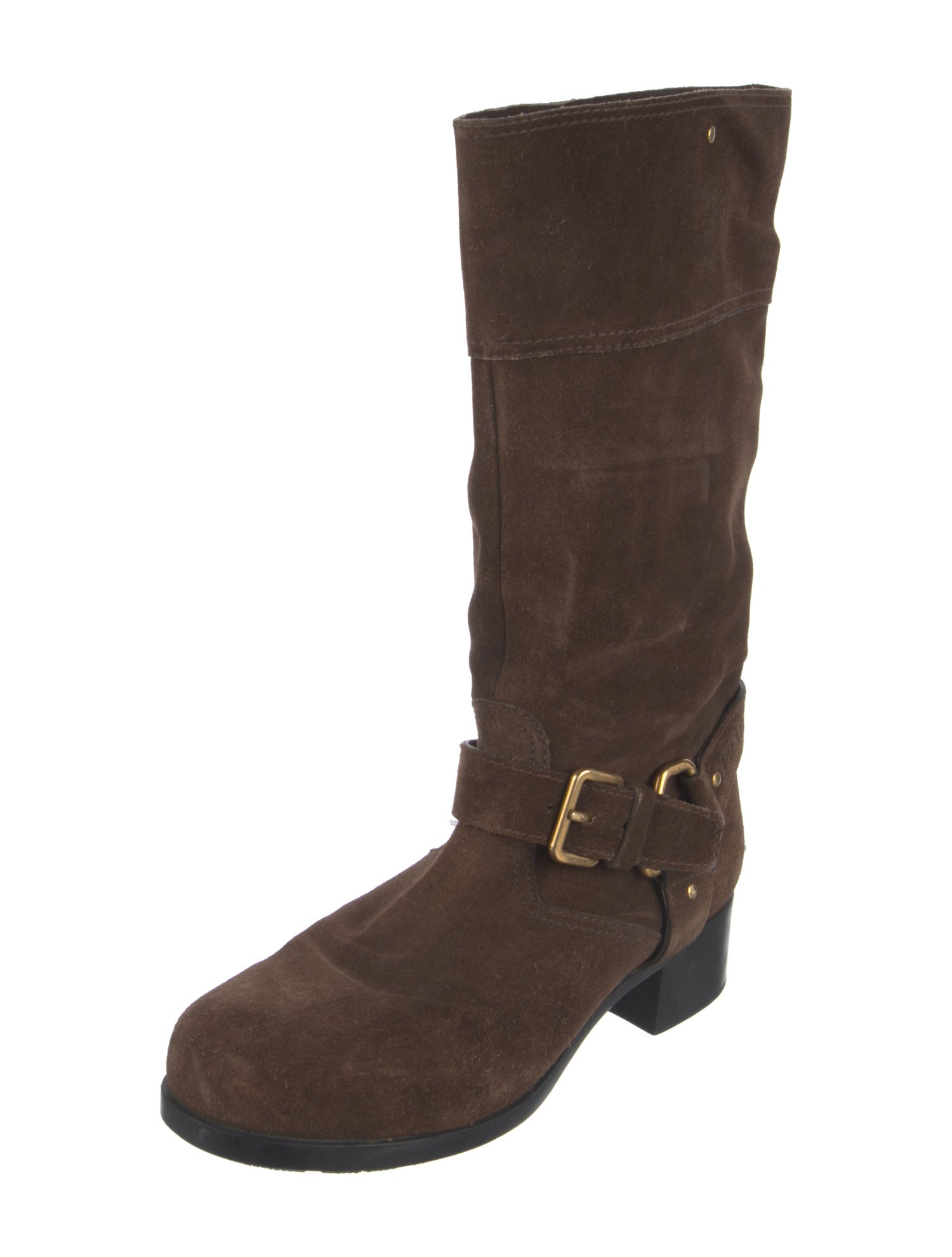 Prada Sport Suede Moto Boots