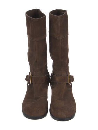 Prada Sport Suede Moto Boots