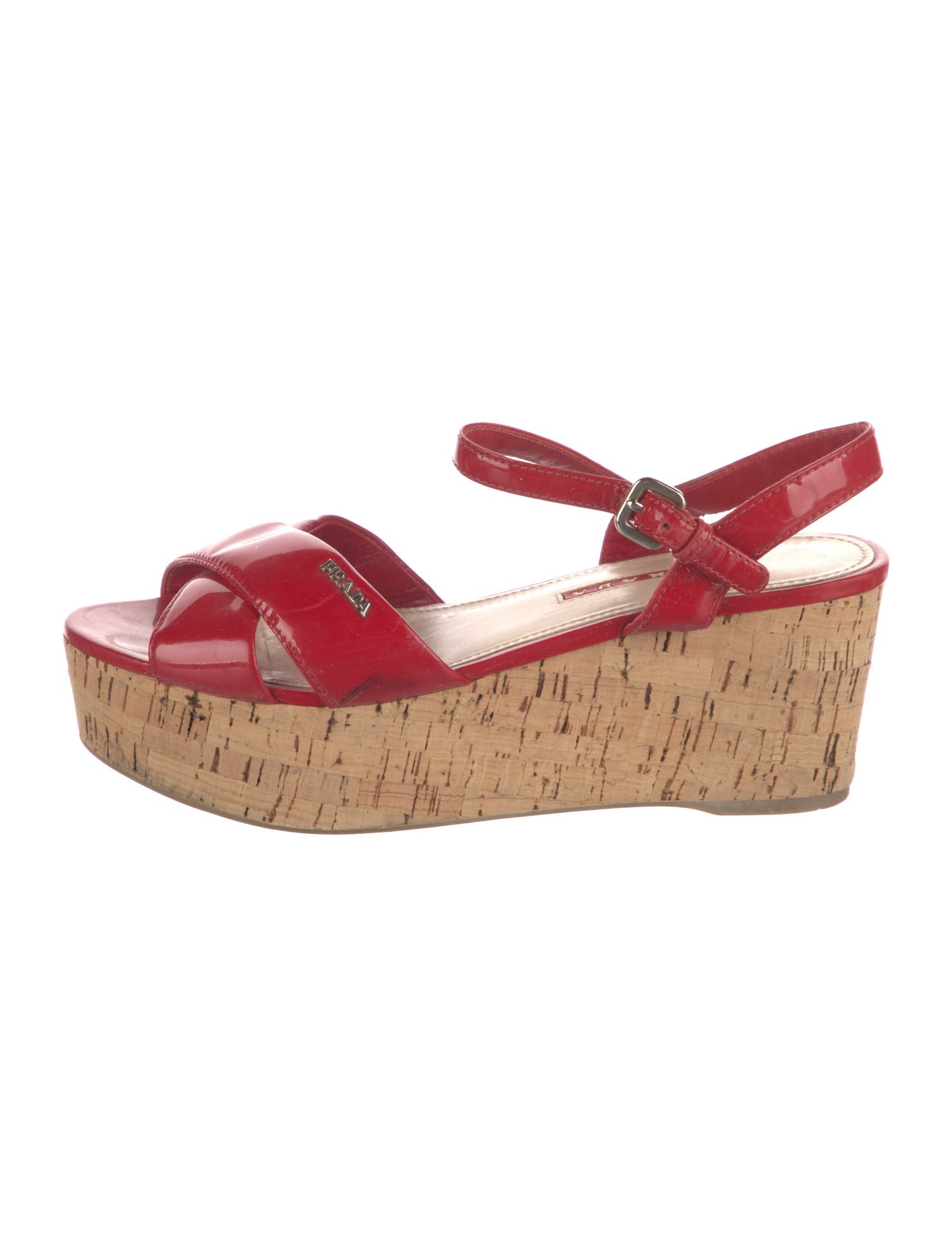 Prada Sport Patent Leather Slingback Sandals