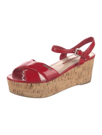 Prada Sport Patent Leather Slingback Sandals