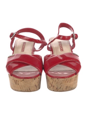 Prada Sport Patent Leather Slingback Sandals