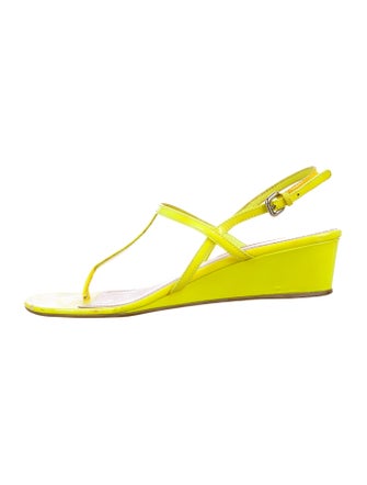 Prada Sport Patent Leather T-Strap Sandals