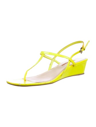 Prada Sport Patent Leather T-Strap Sandals