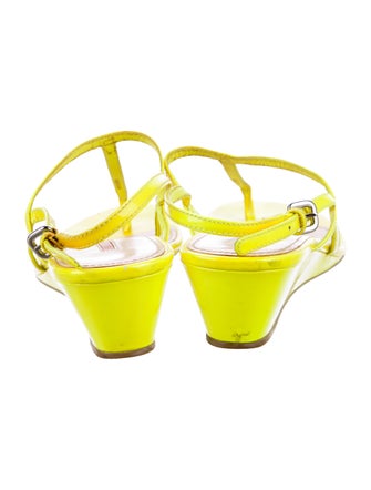 Prada Sport Patent Leather T-Strap Sandals