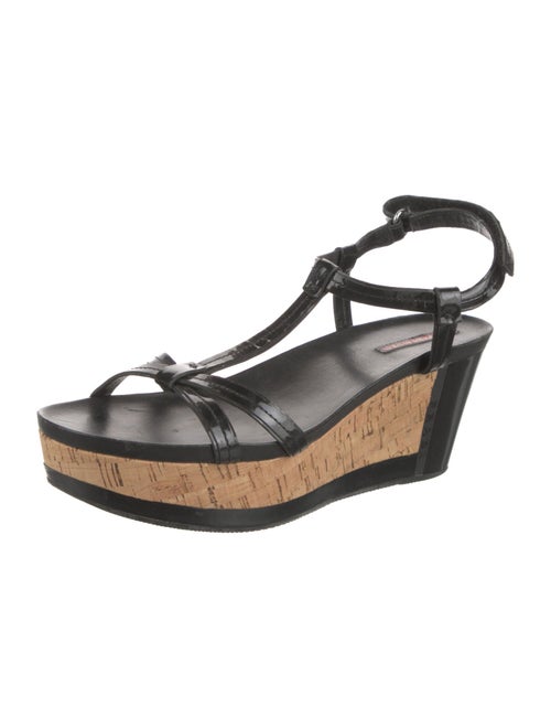 Prada Sport Late 2000's - Early 2010's Patent Leather T-Strap Sandals