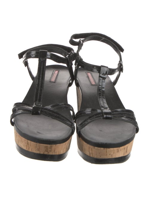 Prada Sport Late 2000's - Early 2010's Patent Leather T-Strap Sandals