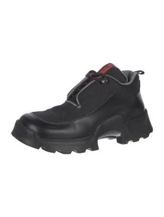 Prada Sport Leather Mesh Accents Oxfords