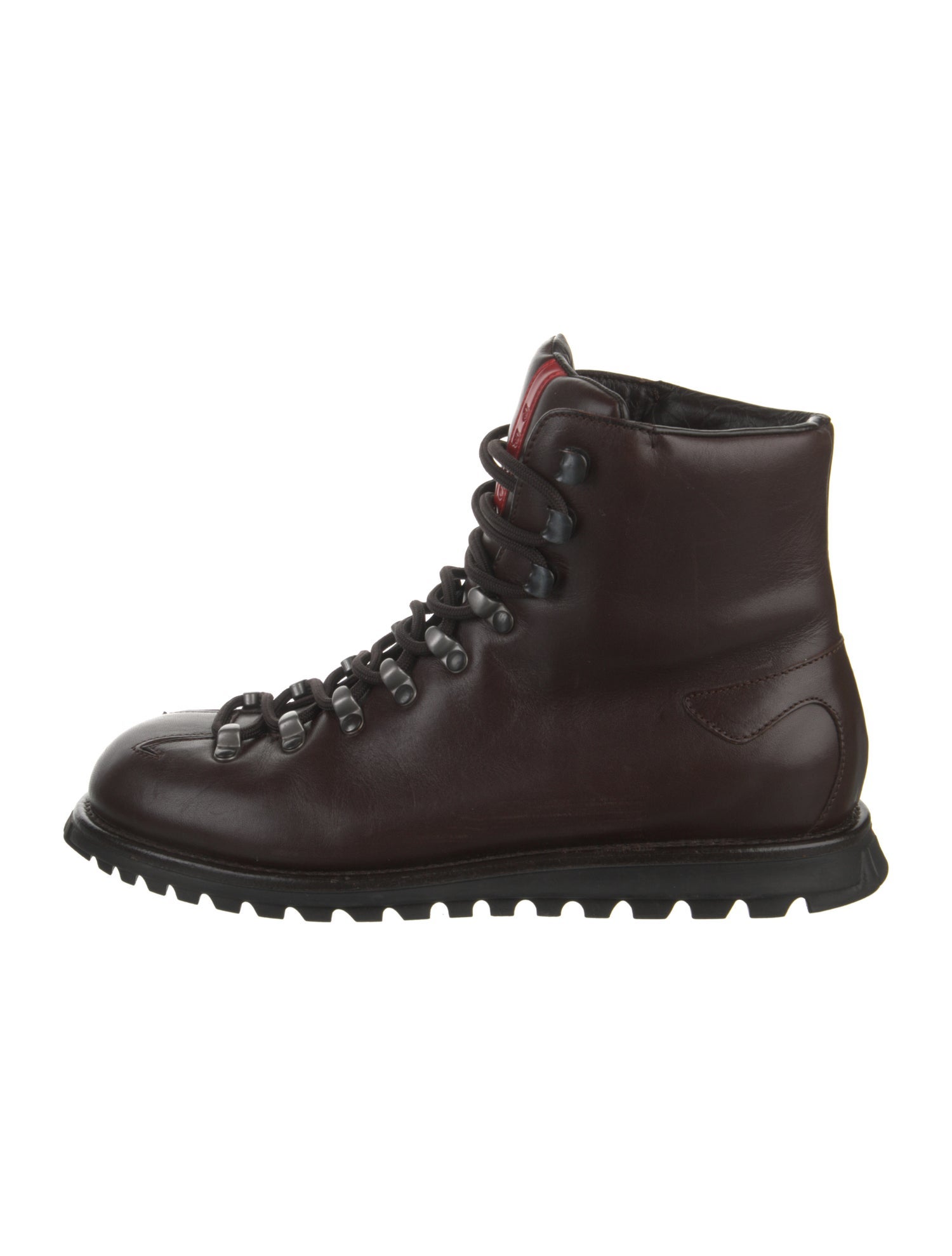 Prada Sport Leather Lace-Up Boots