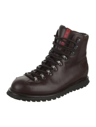 Prada Sport Leather Lace-Up Boots