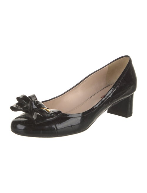 Prada Sport Patent Leather Bow Accents Pumps