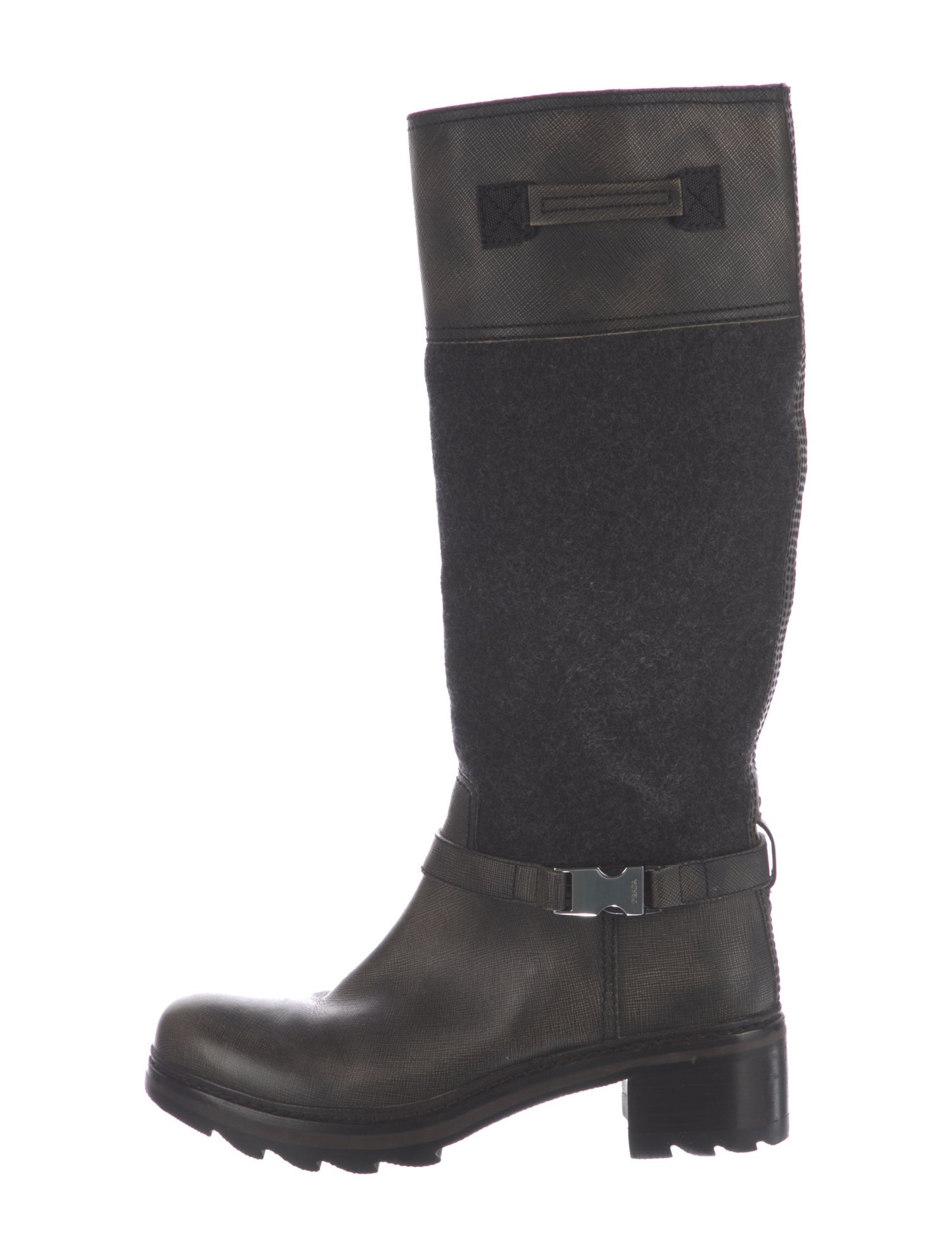 Prada Sport Leather Riding Boots