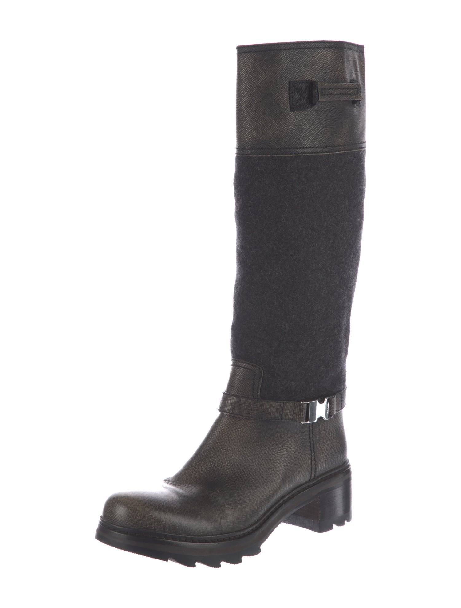 Prada Sport Leather Riding Boots