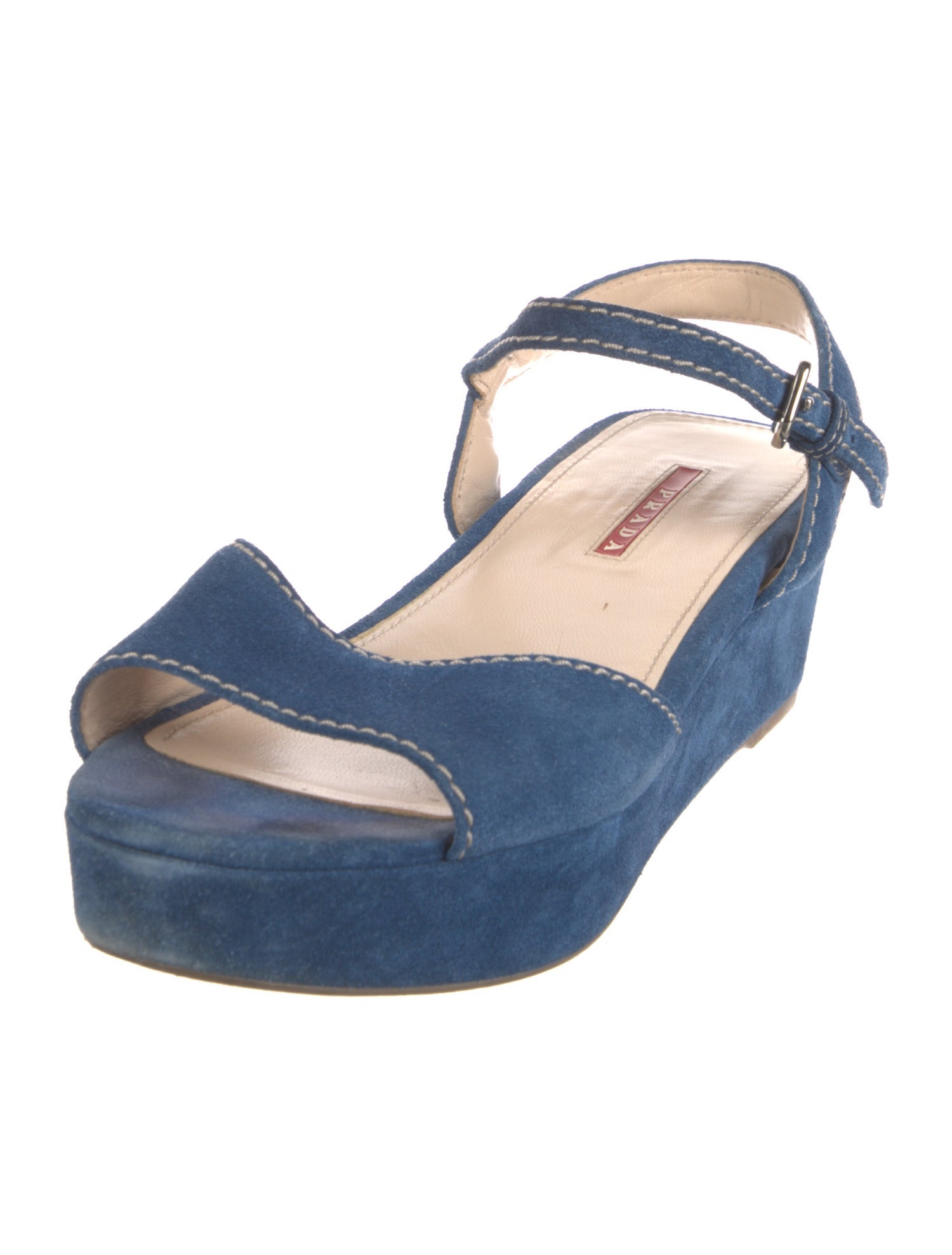 Prada Sport Suede T-Strap Sandals