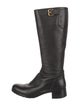 Prada Sport Leather Leather Trim Embellishment Riding Boots