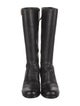Prada Sport Leather Leather Trim Embellishment Riding Boots