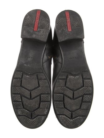 Prada Sport Leather Leather Trim Embellishment Riding Boots