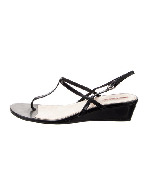 Prada Sport Patent Leather T-Strap Sandals