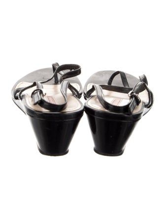 Prada Sport Patent Leather T-Strap Sandals