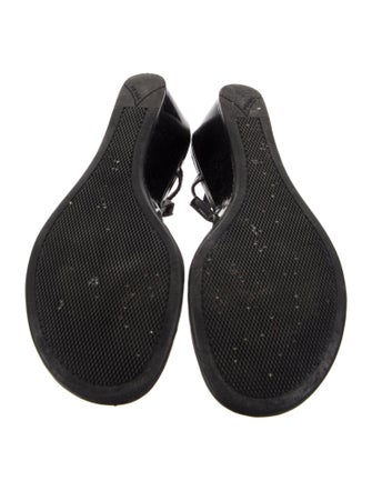 Prada Sport Patent Leather T-Strap Sandals