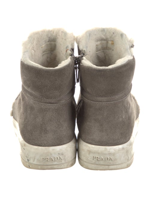 Prada Sport Suede Fur Trim Sneakers