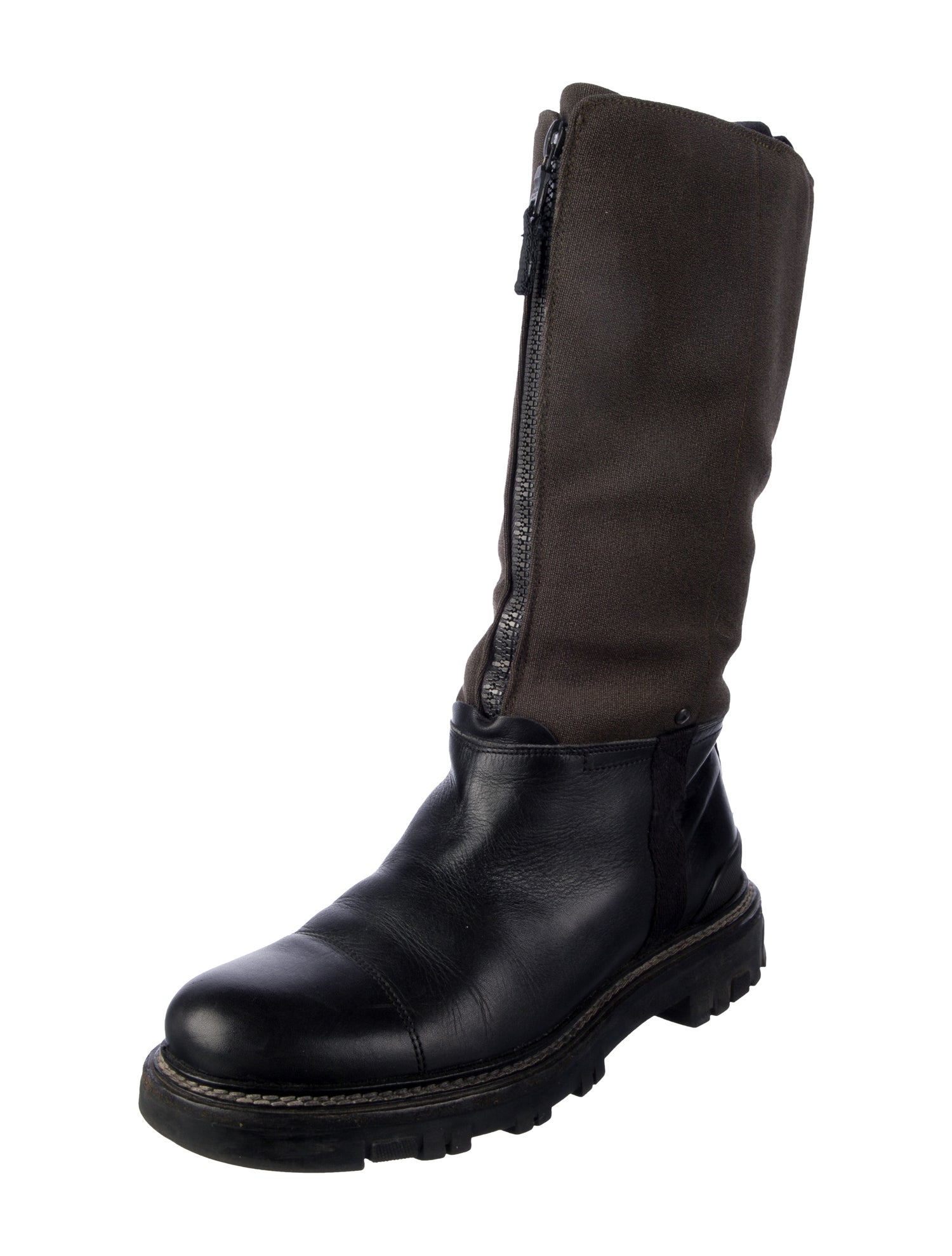 Prada Sport Leather Combat Boots