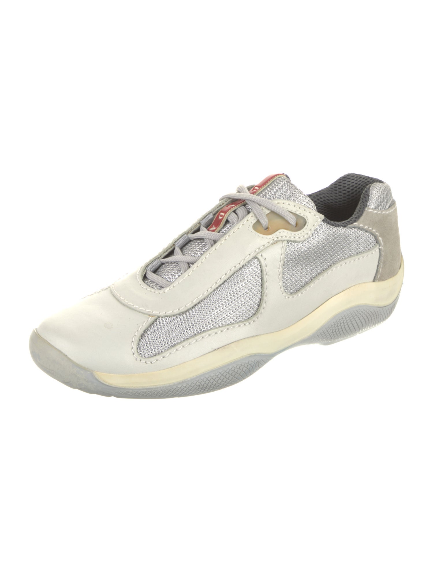 Prada Sport Leather Trim Embellishment Sneakers
