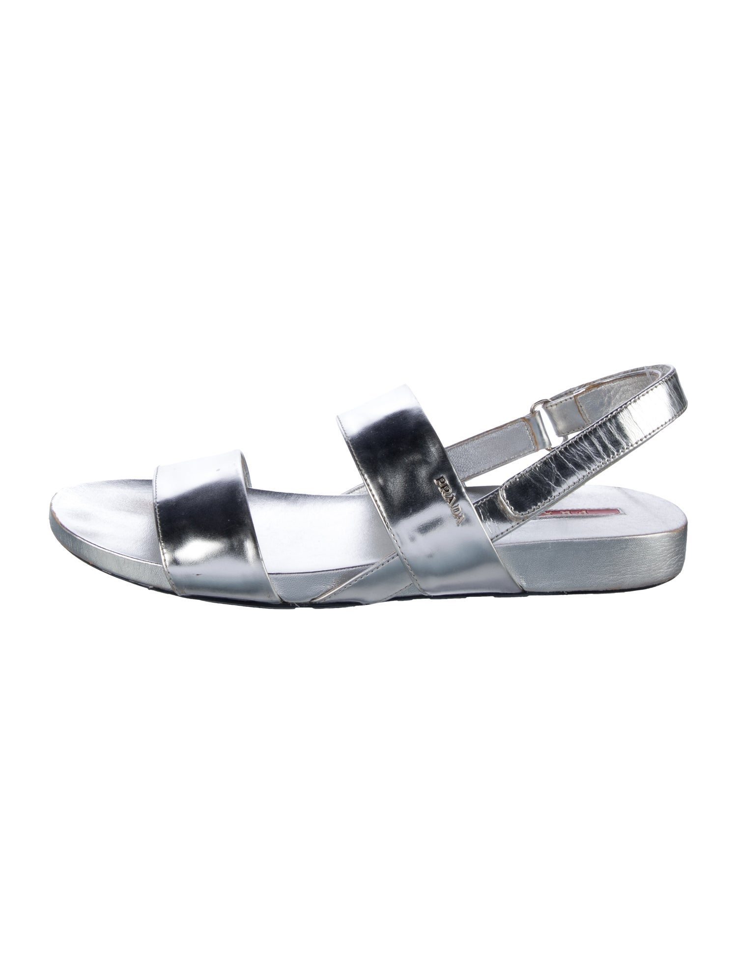 Prada Sport Leather Slingback Sandals